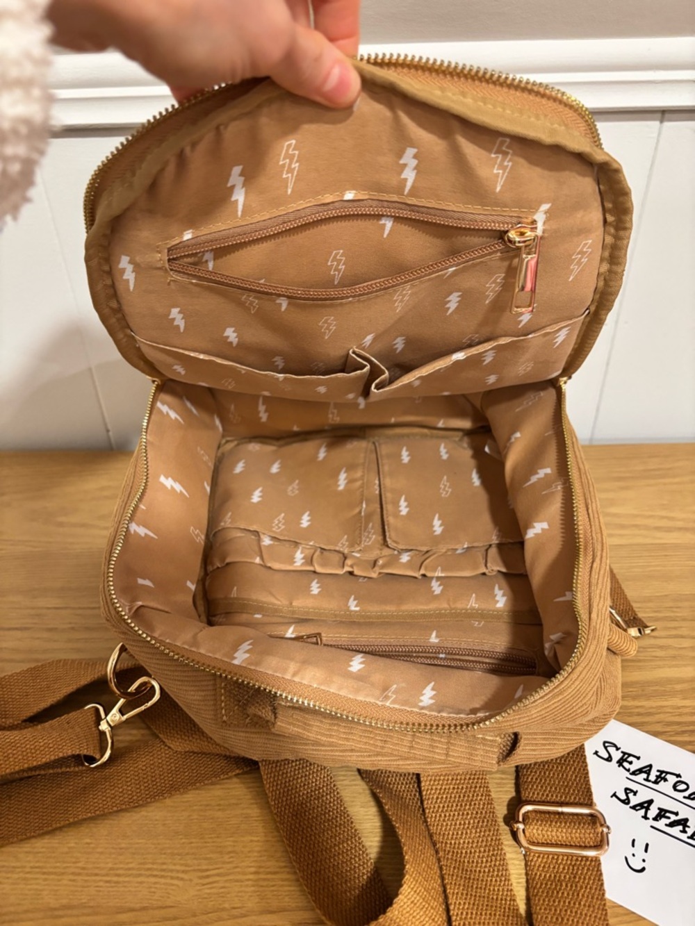 NWOT Rad Rev The 1 Mini Convertible Corduroy Backpack - Picture 6 of 6